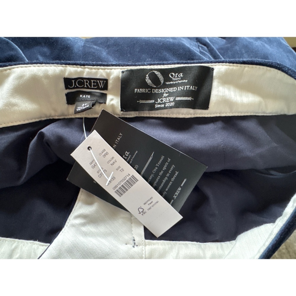 NWT J. Crew Blue Velvet Kate Pants Size 2 Tall - Picture 5 of 5